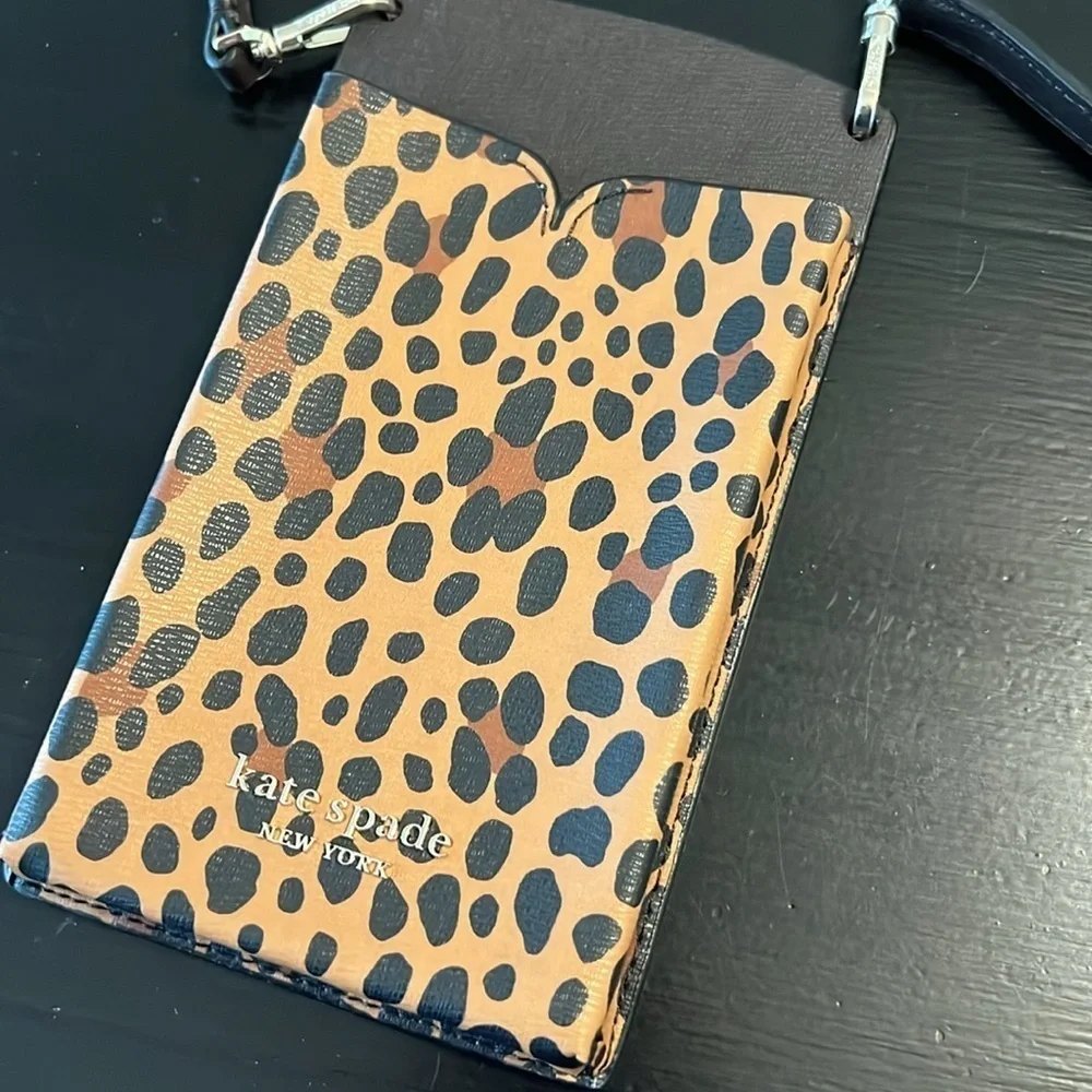 KATE SPADE LEOPARD SPENCER SLIM PHONE‎ CROSSBODY BAG